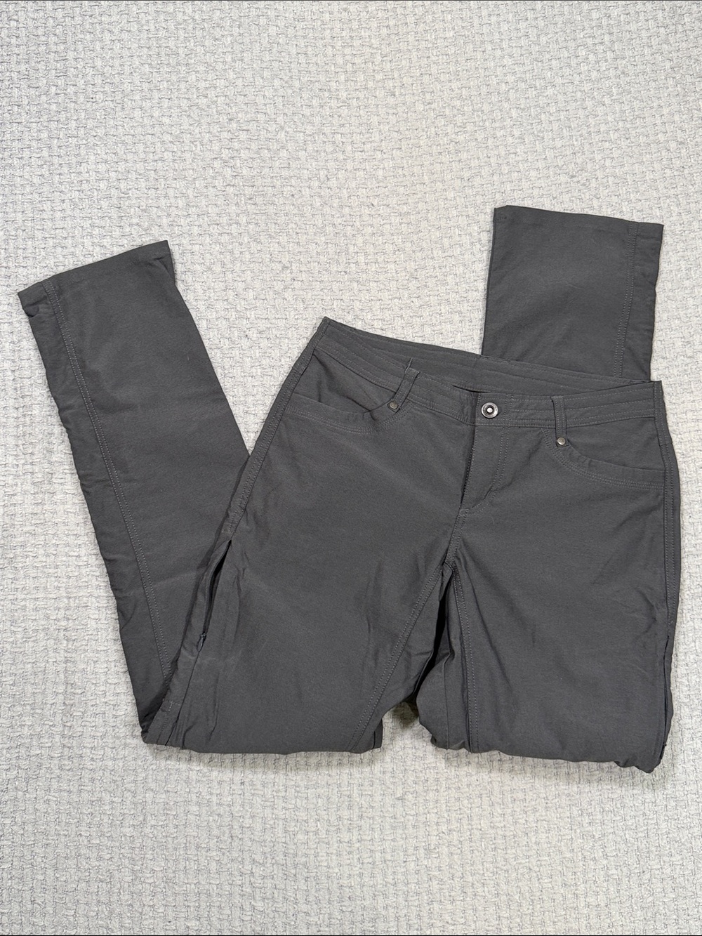 Kuhl Trekr Hiking Pants Women's Charcoal Cargo Cinch Up Legs Size 6 Long - Picture 4 of 16